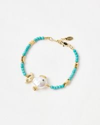 Oliver Bonas - Fiona Fish Faux Pearl Beaded Bracelet - Lyst