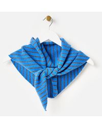 Oliver Bonas - & Brown Striped Knitted Triangle Scarf - Lyst