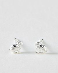 Oliver Bonas - Lily Bunny Rabbit Stud Earrings - Lyst