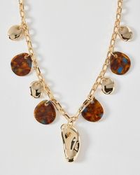 Oliver Bonas - Maude Resin & Gold Tone Charm Necklace - Lyst