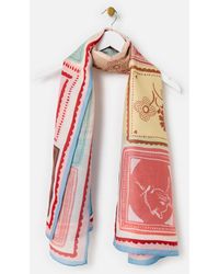 Oliver Bonas - Multicoloured Badge Print Lightweight Scarf - Lyst