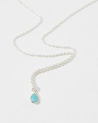 Oliver Bonas - Auden Amazonite Silver Drop Pendant Necklace - Lyst