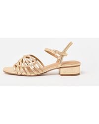 Oliver Bonas - Metallic Weave Heeled Sandals, Size Uk 3 - Lyst