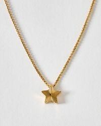 Oliver Bonas - Finley Tone Waterproof Etched Star Reversible Pendant Necklace - Lyst