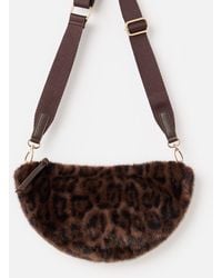 Oliver Bonas - Betty Leopard Print Faux Fur Belt Bag - Lyst