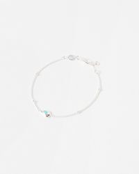 Oliver Bonas - Livia Amazonite Charm Sterling Silver Chain Bracelet - Lyst