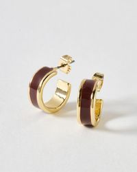 Oliver Bonas - Ember Enamel Hoop Earrings - Lyst