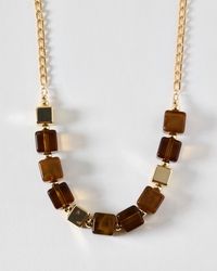Oliver Bonas - Jules Square Resin Bead Chunky Necklace - Lyst