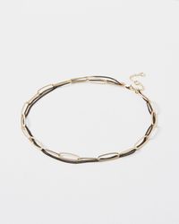 Oliver Bonas - Bianca & Gold Links Long Chain Necklace - Lyst