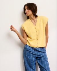 Oliver Bonas - Button Up Fluffy Knitted Waistcoat, Size 8 - Lyst