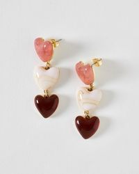 Oliver Bonas - Rielle Tierred Resin Heart Drop Earrings - Lyst