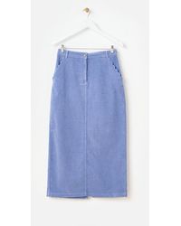 Oliver Bonas - Sky Corduroy Midi Skirt, Size 6 - Lyst