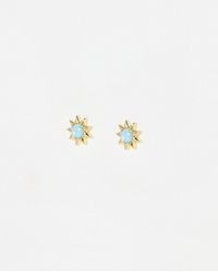 Oliver Bonas - Cyra Sun Opalite Stud Earrings - Lyst
