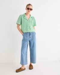 Oliver Bonas - Denim Scalloped Pocket Cropped Wide Leg Jeans, Size 10 - Lyst