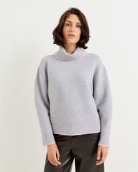 Oliver Bonas - & Pink Trim Roll Neck Knitted Jumper, Size 6 - Lyst