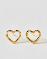 Oliver Bonas - Colette Tone Waterproof Twisted Heart Stud Earrings - Lyst