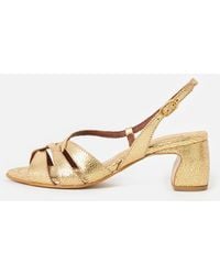 Anonymous Copenhagen - Natasha Metallic Heeled Sandals, Size 5 - Lyst