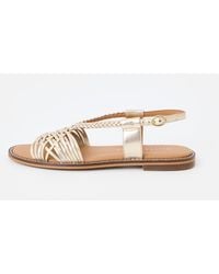 Oliver Bonas - Metallic Plaited Twist Leather Sandals, Size 3 - Lyst