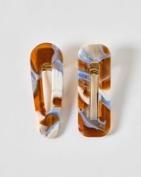 Oliver Bonas - Niamh Blue & Resin Clips Set Of Two - Lyst