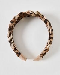 Oliver Bonas - Eaton Animal Print Plait Headband - Lyst