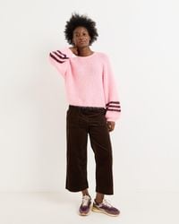 Oliver Bonas - Chocolate Corduroy Scalloped Pocket Cropped Wide Leg Trousers, Size 10 - Lyst