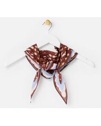 Oliver Bonas - Brown Deer Print Cotton Diamond Scarf - Lyst
