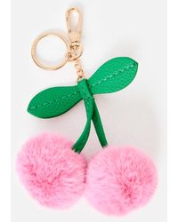 Oliver Bonas - Cherry Faux Fur Keyring - Lyst