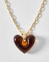Oliver Bonas - Oona Resin Heart Pendant Necklace - Lyst