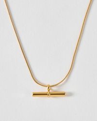 Oliver Bonas - Frankie Tone Waterproof T-bar Charm Pendant Necklace - Lyst