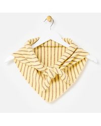 Oliver Bonas - Butter & Brown Striped Knitted Triangle Scarf - Lyst