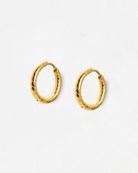 Oliver Bonas - Stevie Tone Waterproof Line Small Hoop Earrings - Lyst