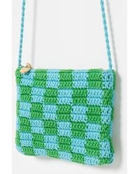 Oliver Bonas - Blue & Chequerboard Crochet Crossbody Bag - Lyst