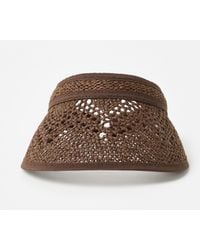 Oliver Bonas - Chocolate Open Weave Straw Sun Visor Hat - Lyst