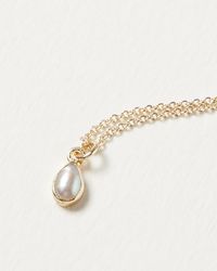 Oliver Bonas - Auden Pearl Drop Pendant Necklace - Lyst