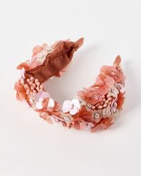 Oliver Bonas - Magnolia Pink & Flowers Knot Headband - Lyst