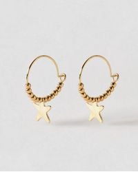 Oliver Bonas - Hennie Starfish Charm Wire Hoop Earrings - Lyst