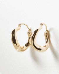 Oliver Bonas - Helga Large Tone Chunky Hoop Earrings - Lyst
