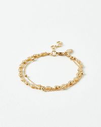Oliver Bonas - Misty Textured Layered Gold Chain Bracelet - Lyst