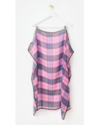 Oliver Bonas - & Blue Checked Large Square Scarf - Lyst