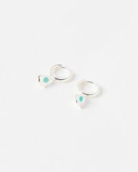 Oliver Bonas - Livia Amazonite Charm Sterling Silver Drop Earrings - Lyst