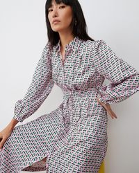 Oliver Bonas - Geometric Print Midi Shirt Dress, Size 8 - Lyst