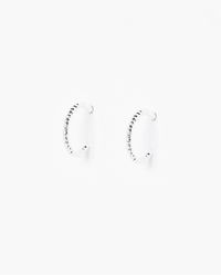 Oliver Bonas - Nia Silver Nugget Beaded Hoop Earrings Mini - Lyst