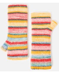 Oliver Bonas - Multicoloured Striped Knitted Wrist Warmers - Lyst