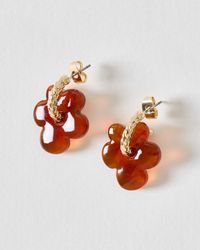 Oliver Bonas - Valentina Resin Flower Charm Earrings - Lyst