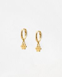Oliver Bonas - Django Paw Print Drop Hoop Earrings - Lyst