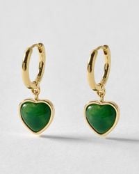 Oliver Bonas - Liza Resin Heart Drop Hoop Earrings - Lyst