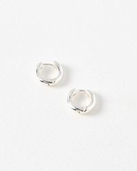 Oliver Bonas - Ona Ripple Wave Huggie Earrings Small - Lyst