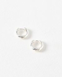 Oliver Bonas - Ona Ripple Wave Huggie Earrings Small - Lyst