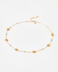 Oliver Bonas - Rosa Beaded Flower Chain Necklace - Lyst
