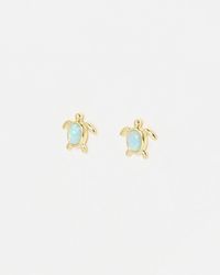 Oliver Bonas - Terry Turtle Opalite Stud Earrings - Lyst